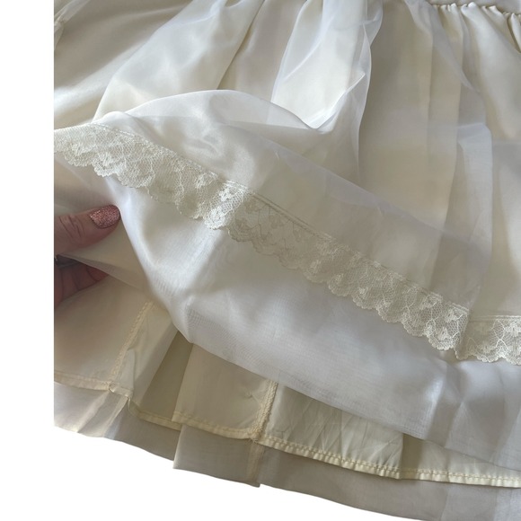 Vintage JCPenney 1st Communion Dress with Veil, Lace Trim, Long Sleeve, Size 6X - Picture 5 of 12